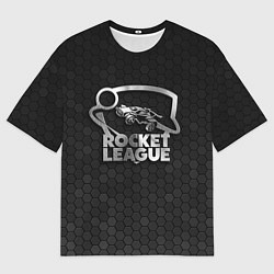 Мужская футболка оверсайз Rocket League - metal logo