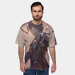 Футболка оверсайз мужская Genshin Impact Zhong Li, цвет: 3D-принт — фото 2