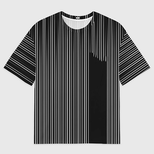 Мужская футболка оверсайз Visual zebra stripes / 3D-принт – фото 1