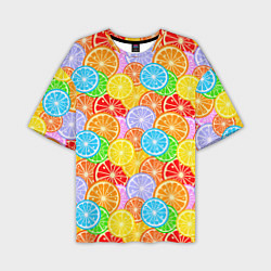Мужская футболка оверсайз Ломтики цитрусовых фруктов