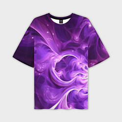 Мужская футболка оверсайз Фиолетовая фрактальная абстракция
