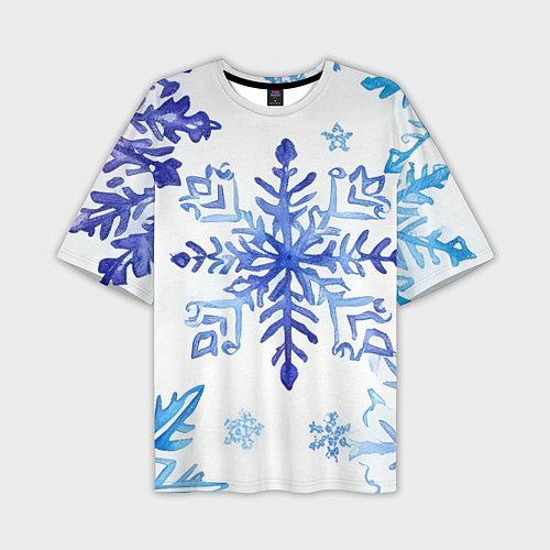 Мужская футболка оверсайз Снежинки падают / 3D-принт – фото 1
