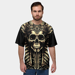 Футболка оверсайз мужская Золотой череп Египетского фараона, цвет: 3D-принт — фото 2