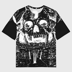 Футболка оверсайз мужская Череп черного клевера, цвет: 3D-принт