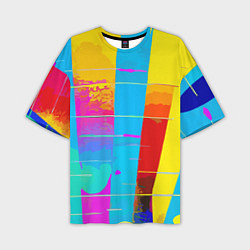 Мужская футболка оверсайз Цветная абстракция - поп арт