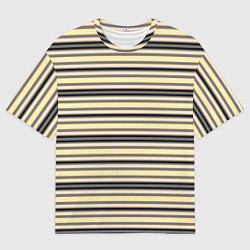 Футболка оверсайз мужская Полосатый жёлто-серый, цвет: 3D-принт