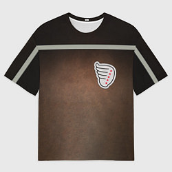 Мужская футболка оверсайз Куртка Турбо из Слово пацана с кленовым листом