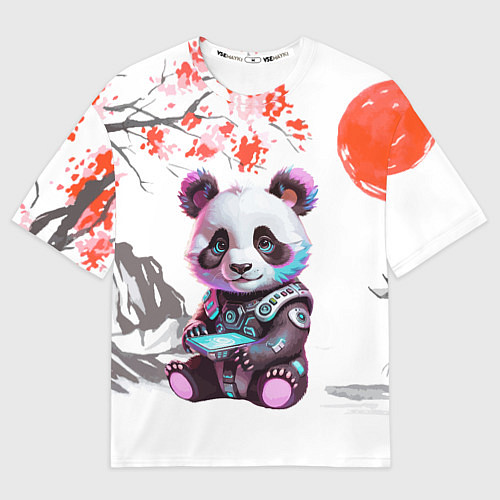 Мужская футболка оверсайз Funny panda - China / 3D-принт – фото 1