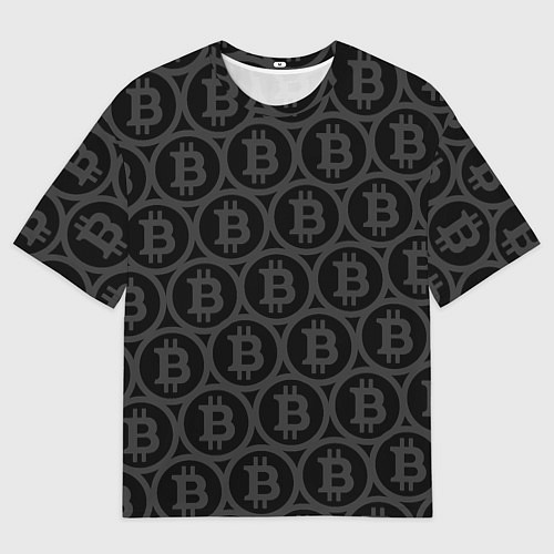 Мужская футболка оверсайз Биткоин патерн / 3D-принт – фото 1