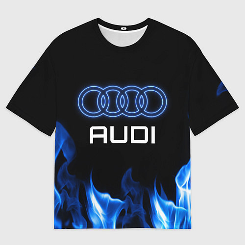 Мужская футболка оверсайз Audi neon art / 3D-принт – фото 1