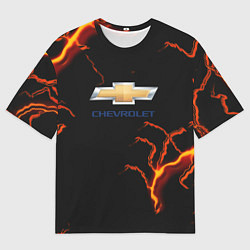 Мужская футболка оверсайз Chevrolet лого шторм