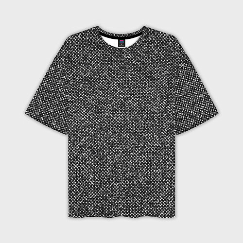 Мужская футболка оверсайз Чёрно-белый текстурный / 3D-принт – фото 1