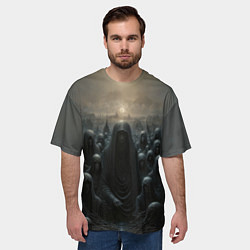 Футболка оверсайз мужская Пилигримы в балахонах, цвет: 3D-принт — фото 2