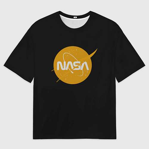 Мужская футболка оверсайз NASA yellow logo / 3D-принт – фото 1