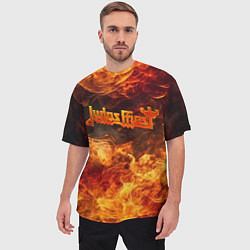 Футболка оверсайз мужская Fire - Judas Priest, цвет: 3D-принт — фото 2