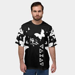 Футболка оверсайз мужская Ведьмак белые бабочки цирилла, цвет: 3D-принт — фото 2