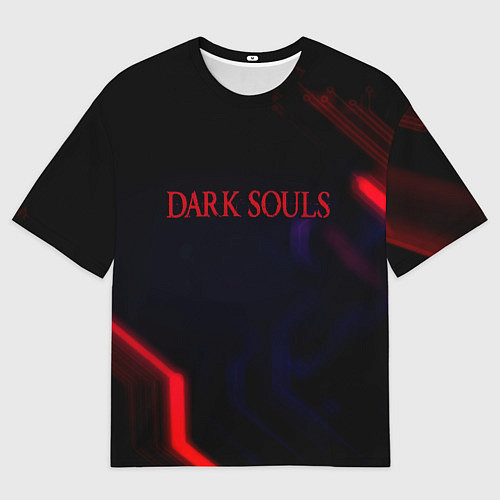 Мужская футболка оверсайз Darksouls geometry cybergame / 3D-принт – фото 1