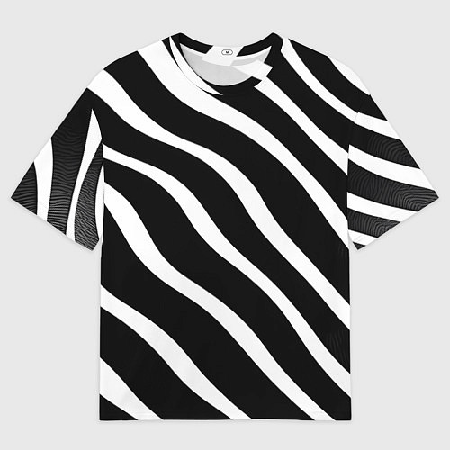 Мужская футболка оверсайз Зебра полосы / 3D-принт – фото 1