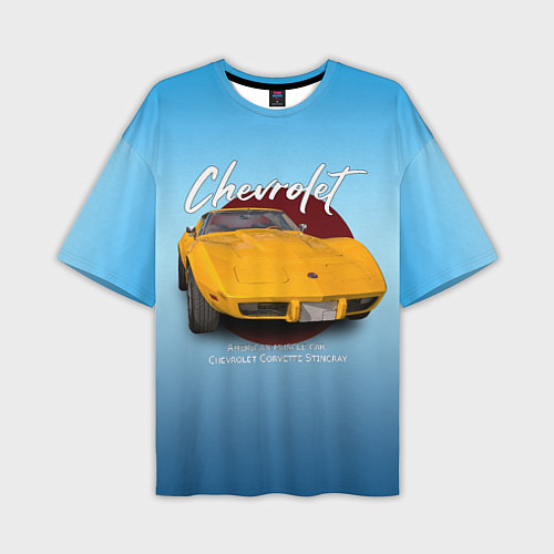 Мужская футболка оверсайз Американский маслкар Chevrolet Corvette / 3D-принт – фото 1