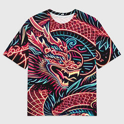 Мужская футболка оверсайз Татуха японского дракона - ирезуми
