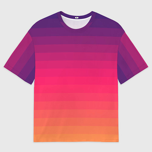 Мужская футболка оверсайз Полосный градиент / 3D-принт – фото 1