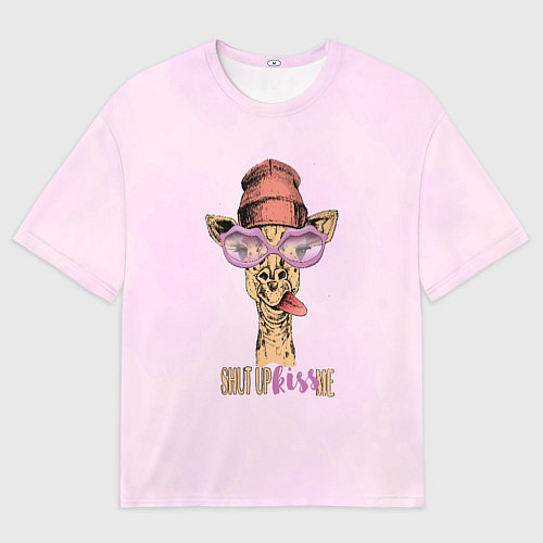 Мужская футболка оверсайз Гламурный жираф / 3D-принт – фото 1