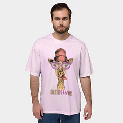 Футболка оверсайз мужская Гламурный жираф, цвет: 3D-принт — фото 2