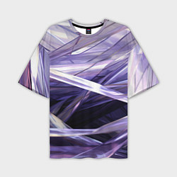 Мужская футболка оверсайз Фиолетовые прозрачные полосы