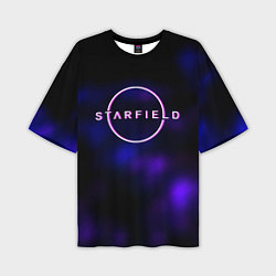 Футболка оверсайз мужская Starfield тёмное небо из игры, цвет: 3D-принт