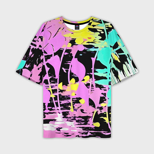 Мужская футболка оверсайз Color expressive abstraction / 3D-принт – фото 1