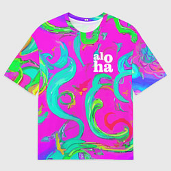 Футболка оверсайз мужская Abstract floral pattern - aloha, цвет: 3D-принт