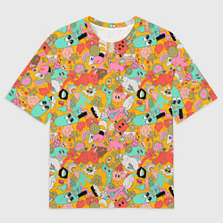 Футболка оверсайз мужская Сладкие мороженки, цвет: 3D-принт