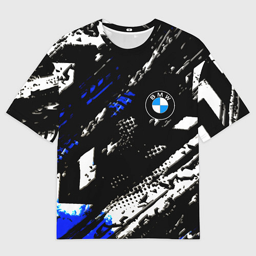 Мужская футболка оверсайз BMW stripes color auto sport / 3D-принт – фото 1