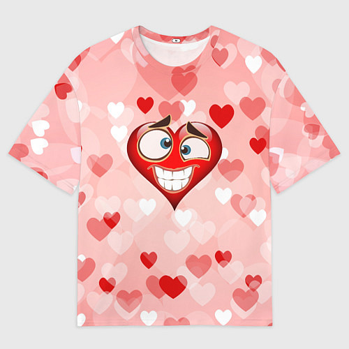 Мужская футболка оверсайз Влюбленный взляд сердца / 3D-принт – фото 1