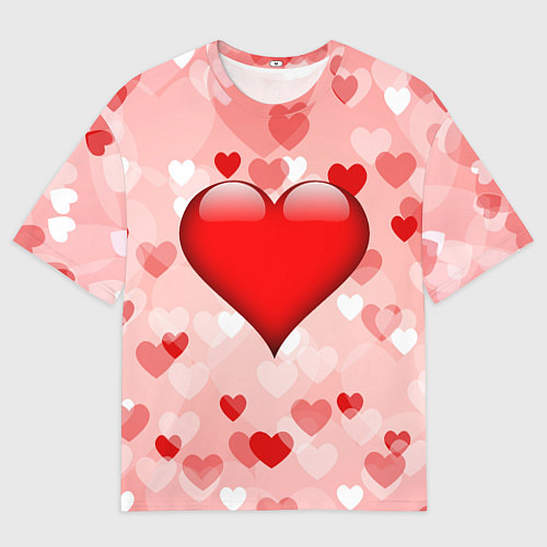 Мужская футболка оверсайз Огромное сердце / 3D-принт – фото 1