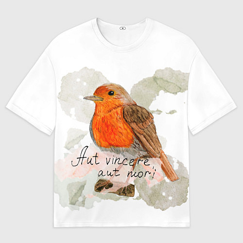 Мужская футболка оверсайз Зарянка allover латынь / 3D-принт – фото 1