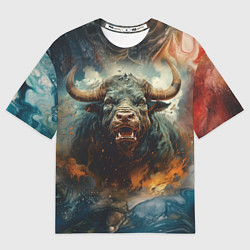 Мужская футболка оверсайз Дикий бык