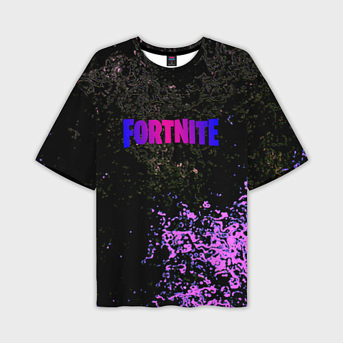 Мужская футболка оверсайз Fortnite неоновый краски / 3D-принт – фото 1