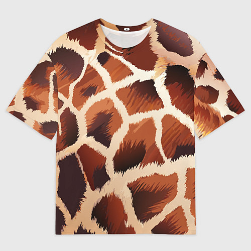 Мужская футболка оверсайз Пятнистый мех жирафа / 3D-принт – фото 1
