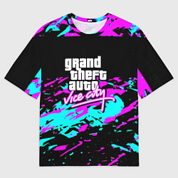 Футболка оверсайз мужская GTA vice city неоновые краски, цвет: 3D-принт