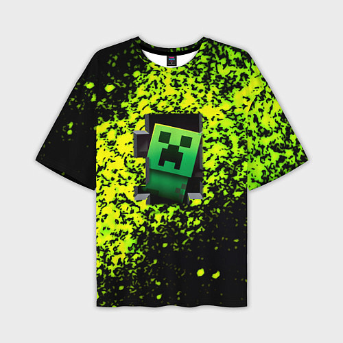 Мужская футболка оверсайз Minecraft зелёные краски / 3D-принт – фото 1