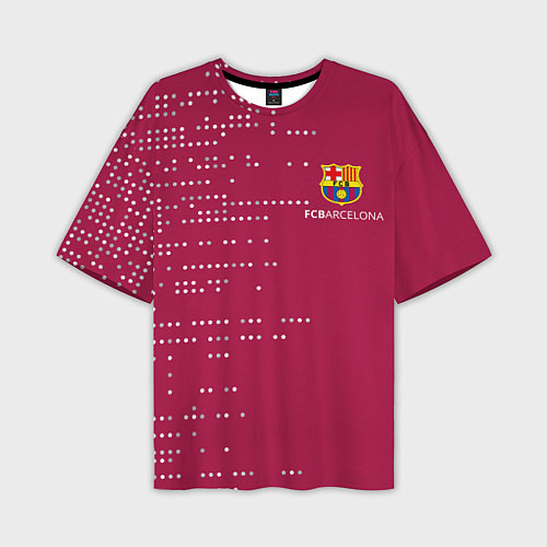 Мужская футболка оверсайз Футбольный клуб Барселона - бордовый / 3D-принт – фото 1