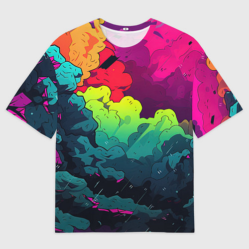 Мужская футболка оверсайз Кислотная яркая абстракция / 3D-принт – фото 1