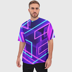 Футболка оверсайз мужская Neon Geometric, цвет: 3D-принт — фото 2