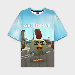 Мужская футболка оверсайз Chicken Gun - shooter