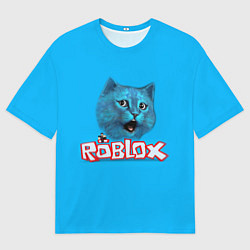 Мужская футболка оверсайз Roblox синий кот