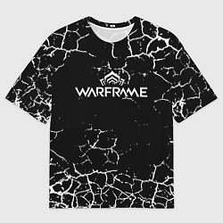 Мужская футболка оверсайз Warframe трещины краски