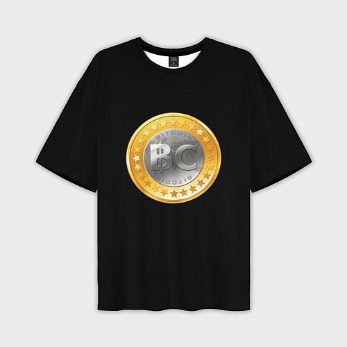 Мужская футболка оверсайз BTC money / 3D-принт – фото 1
