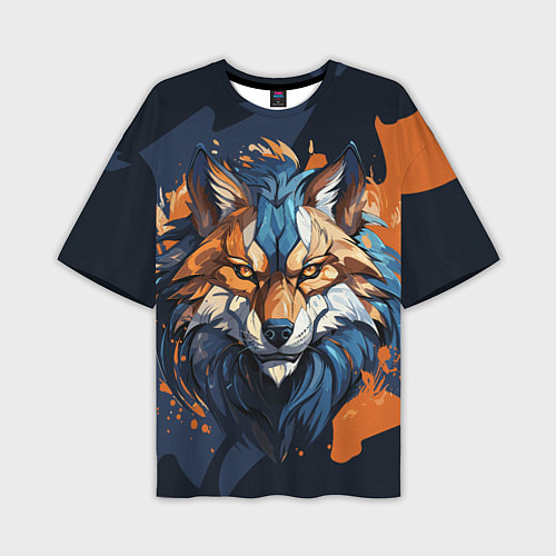 Мужская футболка оверсайз Мудрый волк / 3D-принт – фото 1
