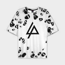 Мужская футболка оверсайз Linkin park краски текстура